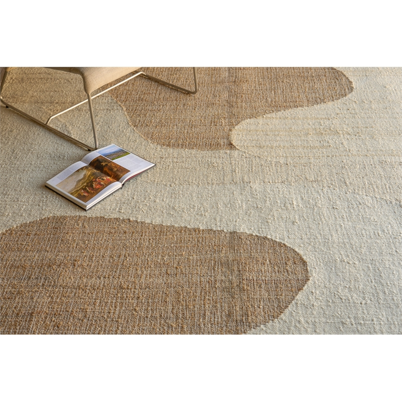 Pompano Flatweave Wool/Jute Ivory/Beige 9'x12' Area Rug
