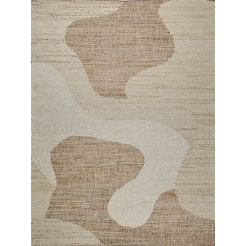 Pompano Flatweave Wool/Jute Ivory/Beige 9'x12' Area Rug