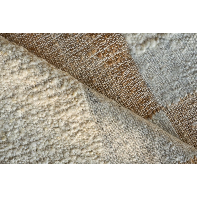 Pompano Flatweave Wool/Jute Ivory/Gray/Beige 10'x14' Area Rug