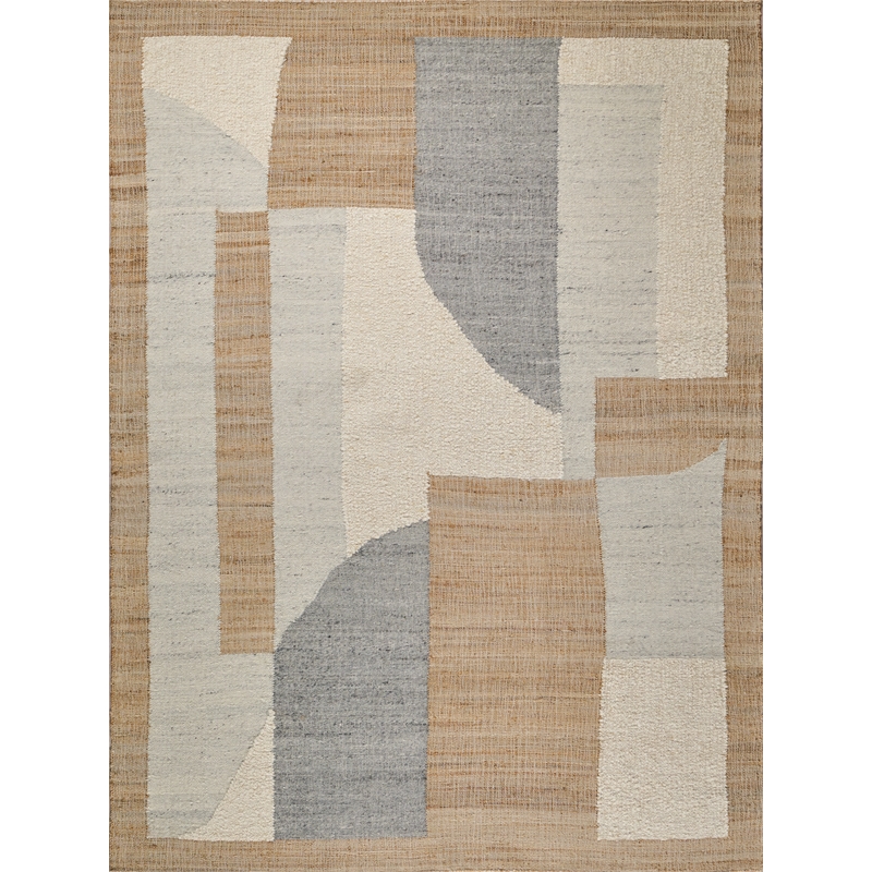 Pompano Flatweave Wool/Jute Ivory/Gray/Beige 10'x14' Area Rug