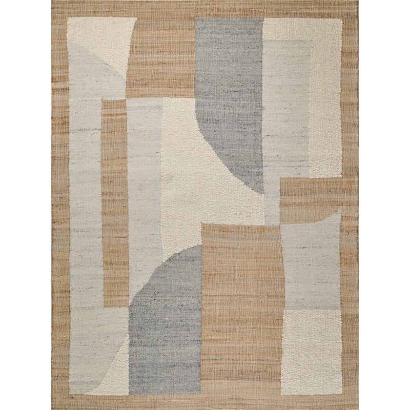 Pompano Flatweave Wool/Jute Ivory/Gray/Beige 8'x10' Area Rug