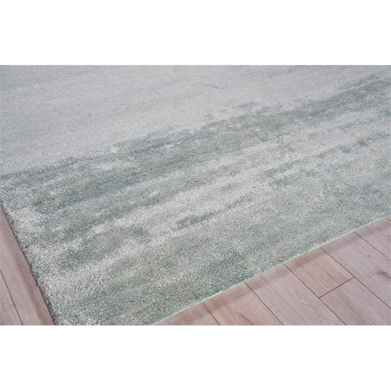 Plush Hand-Knotted Bamboo Silk/Mohair Gray 12'x15' Area Rug