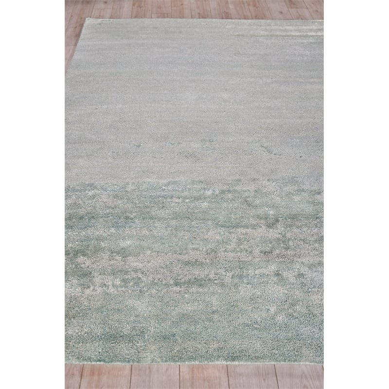 Plush Hand-Knotted Bamboo Silk/Mohair Gray 12'x15' Area Rug