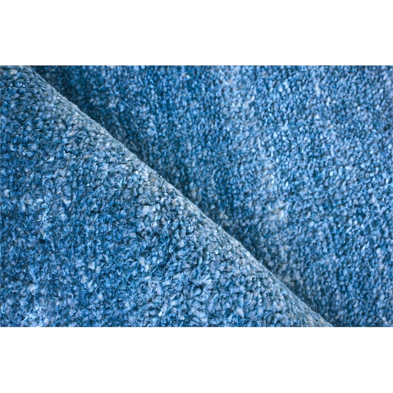 Plush Hand-Knotted Bamboo Silk/Wool Light Blue 10'x14' Area Rug
