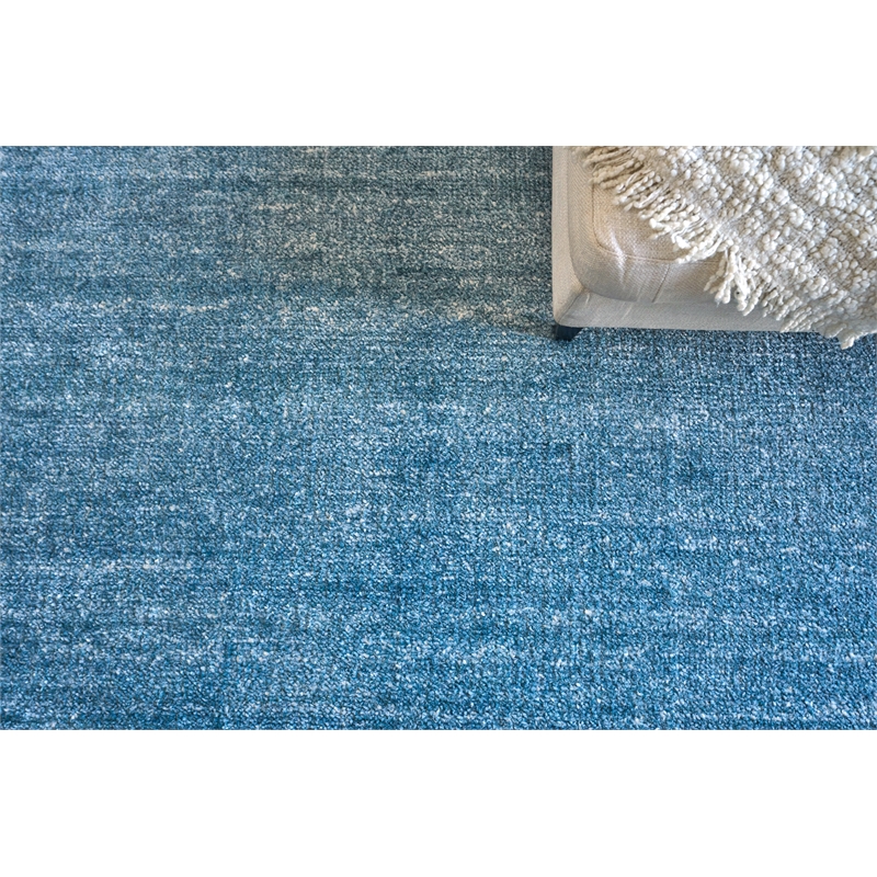 Plush Hand-Knotted Bamboo Silk/Wool Light Blue 10'x14' Area Rug