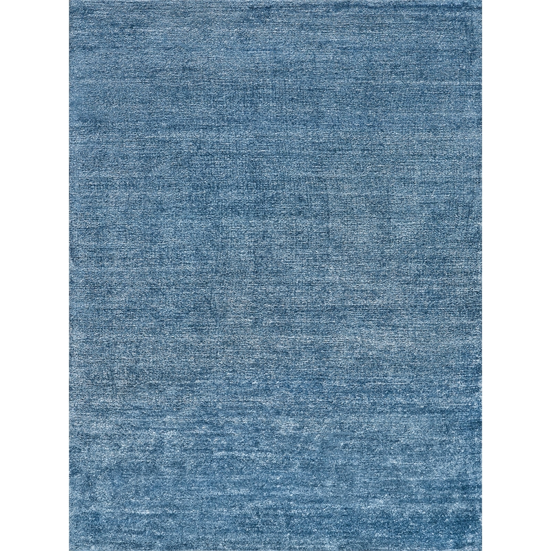 Plush Hand-Knotted Bamboo Silk/Wool Light Blue 10'x14' Area Rug