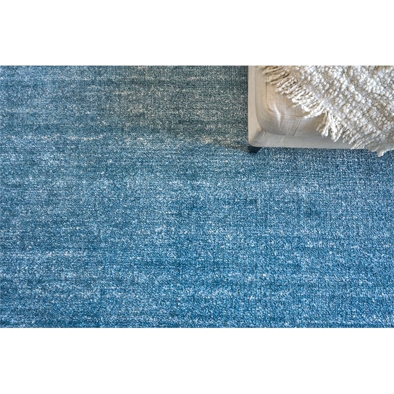 Plush Hand-Knotted Bamboo Silk/Wool Light Blue 2'x3' Area Rug