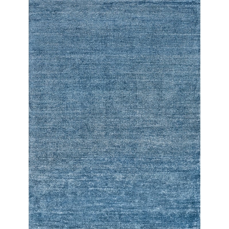 Plush Hand-Knotted Bamboo Silk/Wool Light Blue 2'x3' Area Rug