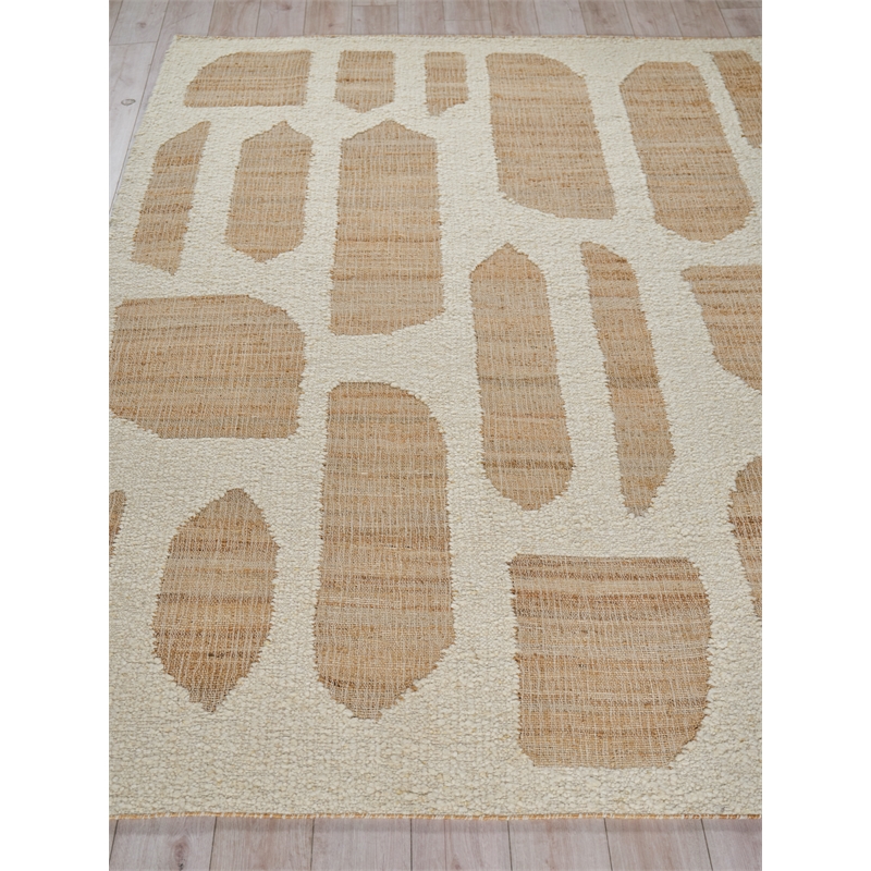 Pompano Flatweave Wool/Jute Ivory/Beige 10'x14' Area Rug