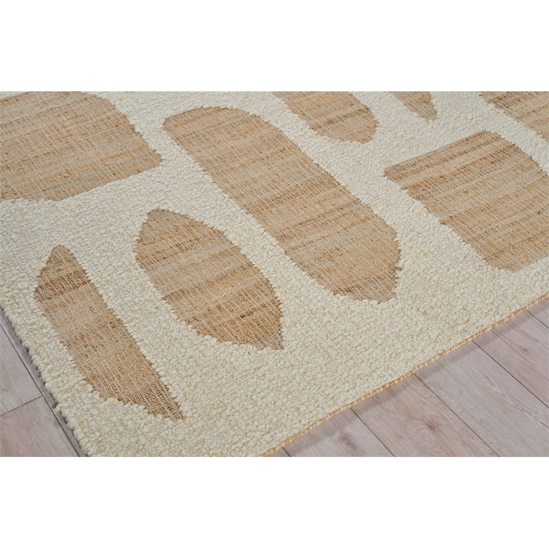 Pompano Flatweave Wool/Jute Ivory/Beige 8'x10' Area Rug