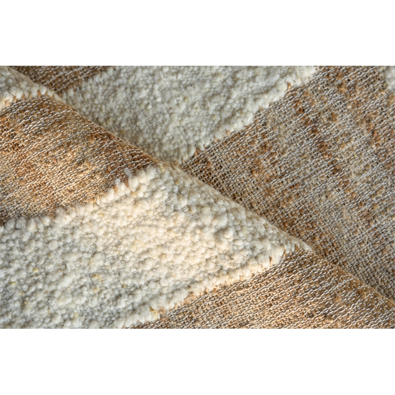 Pompano Flatweave Wool/Jute Ivory/Beige 8'x10' Area Rug