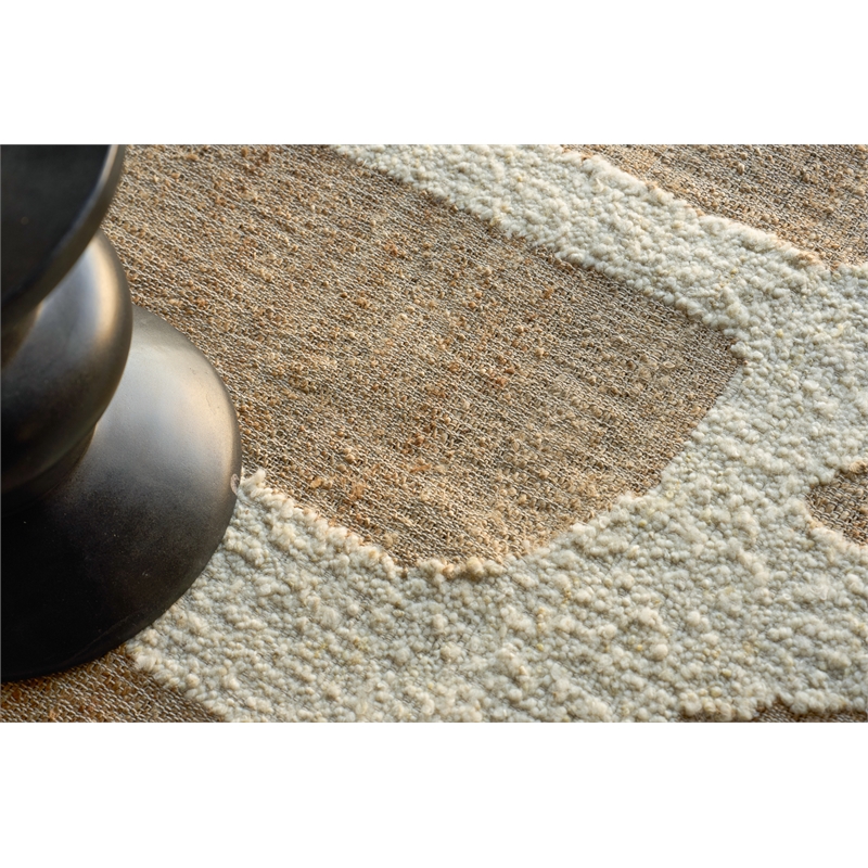 Pompano Flatweave Wool/Jute Ivory/Beige 8'x10' Area Rug
