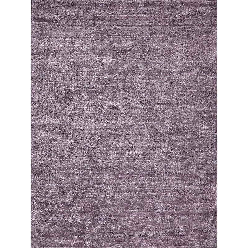 Plush Hand-Knotted Bamboo Silk/Mohair Deep Mauve 8'x10' Area Rug