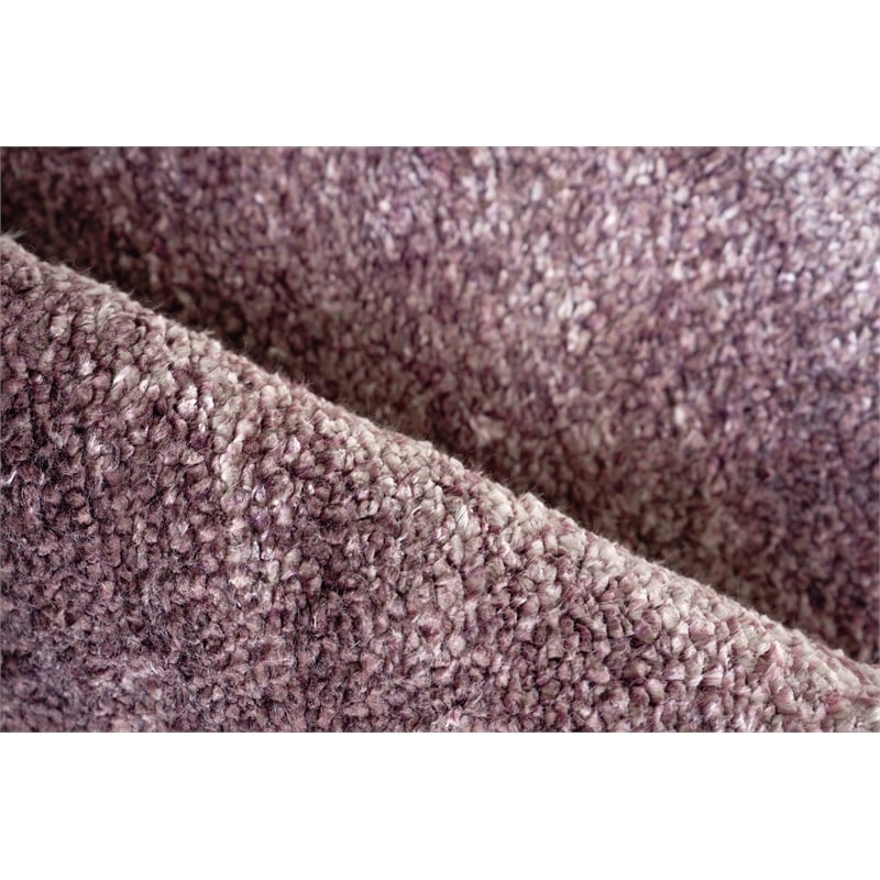 Plush Hand-Knotted Bamboo Silk/Mohair Deep Mauve 9'x12' Area Rug
