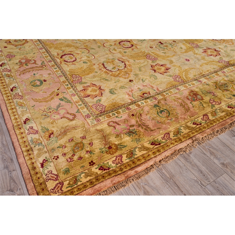 Polonaise Hand-Knotted New Zealand Wool Beige/Peach 15'x20' Area Rug