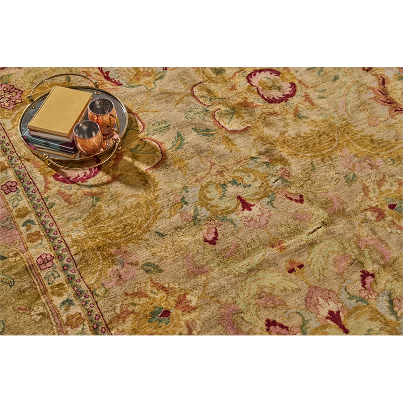 Polonaise Hand-Knotted New Zealand Wool Beige/Peach 15'x20' Area Rug