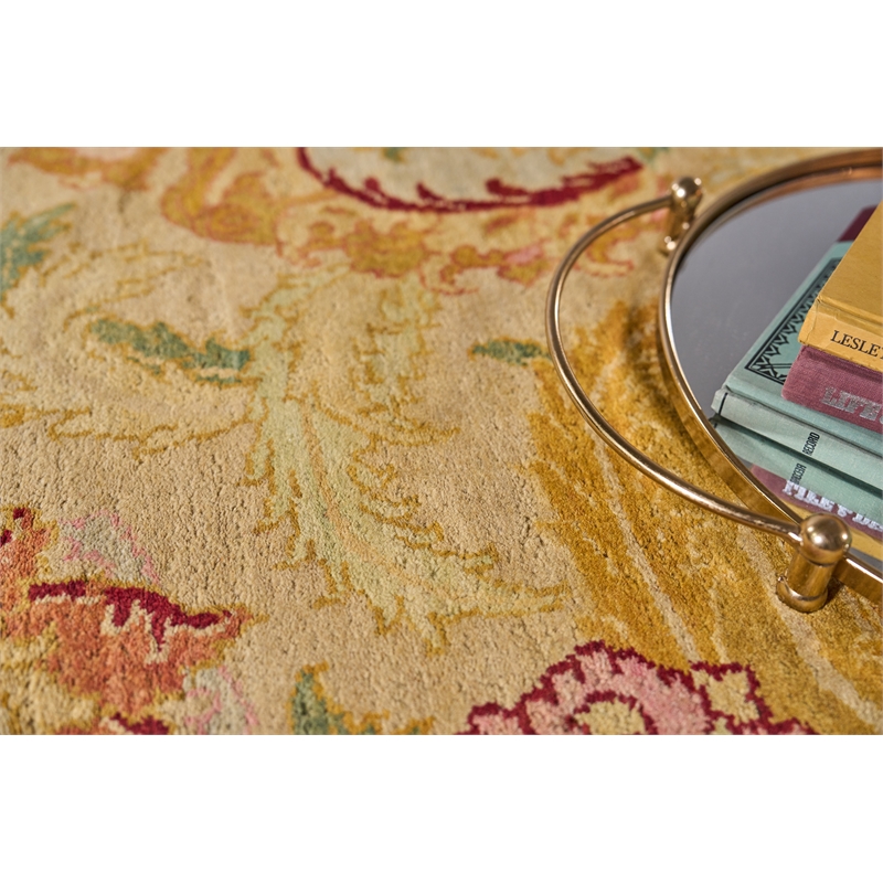 Polonaise Hand-Knotted New Zealand Wool Beige/Peach 15'x20' Area Rug