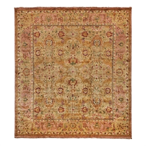 Polonaise Hand-Knotted New Zealand Wool Beige/Peach 3'x19'6&quot Area Rug