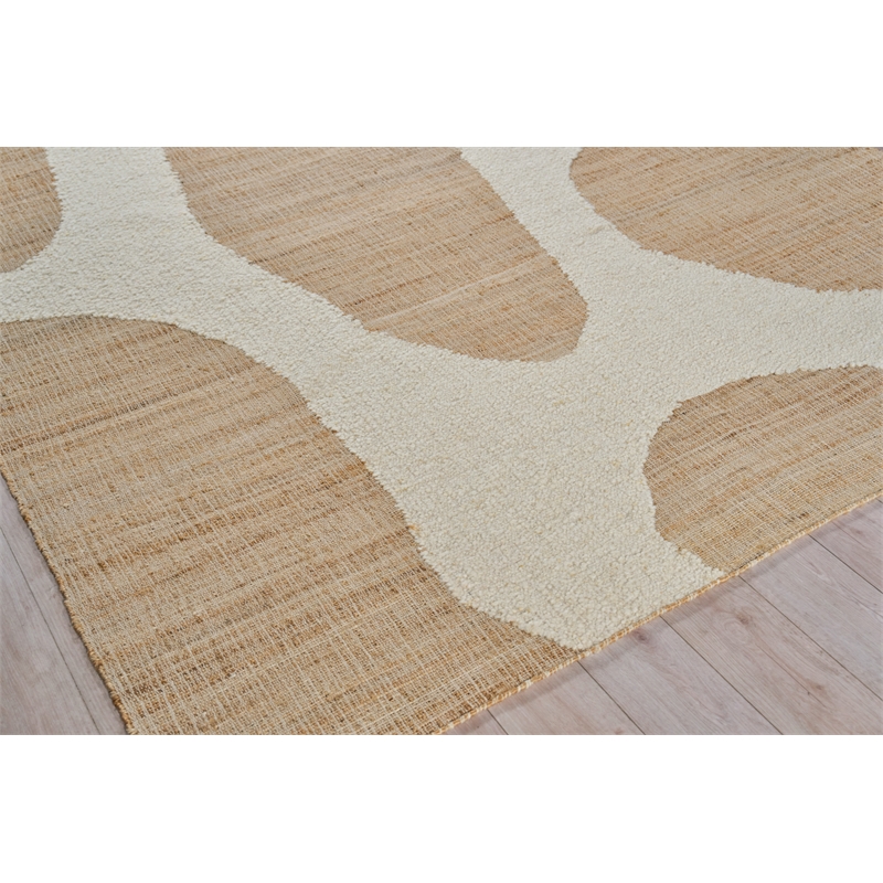 Pompano Flatweave Wool/Jute Ivory/Beige 12'x15' Area Rug