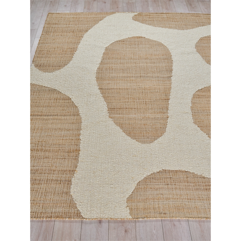 Pompano Flatweave Wool/Jute Ivory/Beige 12'x15' Area Rug