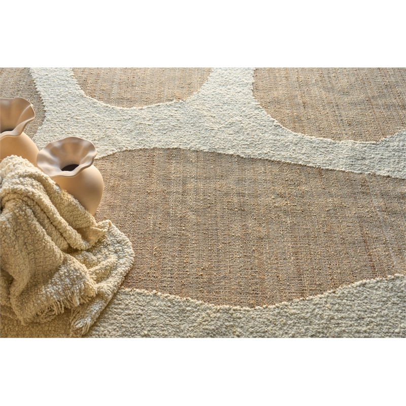 Pompano Flatweave Wool/Jute Ivory/Beige 12'x15' Area Rug