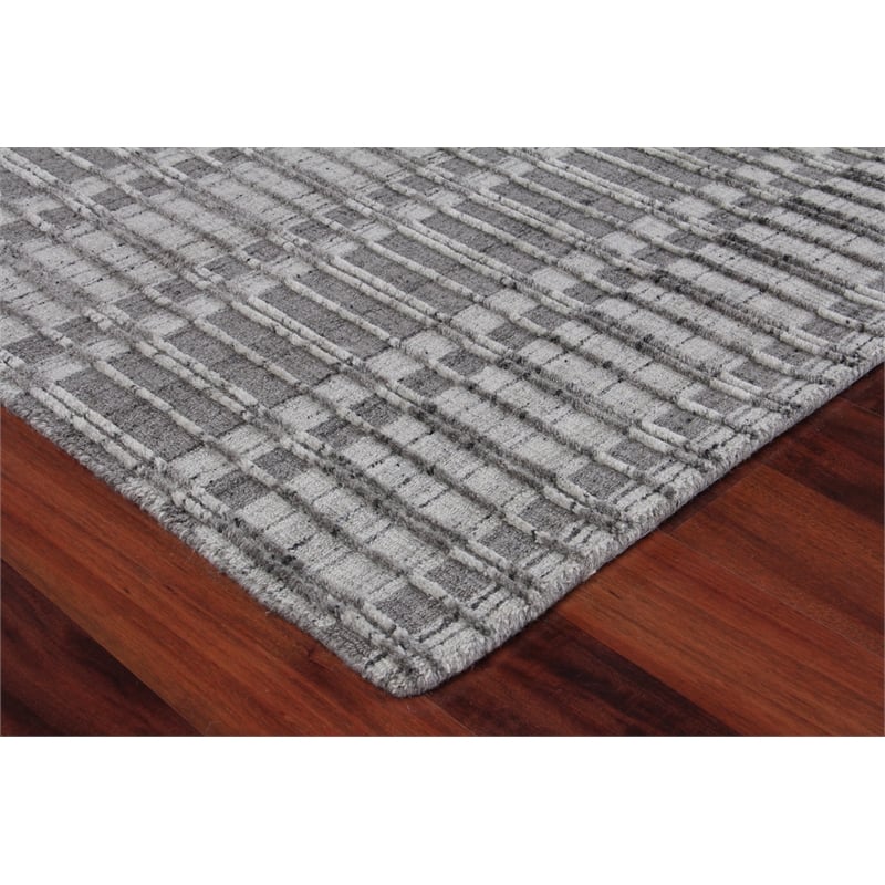 Provident Handloomed Wool/Bamboo Silk Dark Gray 6'x9' Area Rug