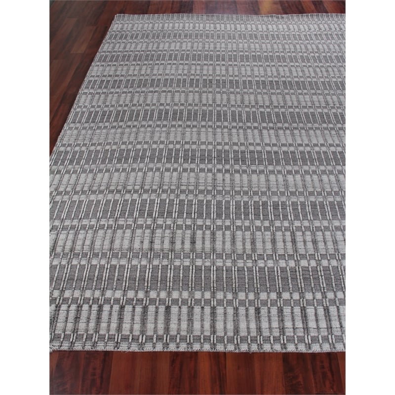 Provident Handloomed Wool/Bamboo Silk Dark Gray 8'x10' Area Rug