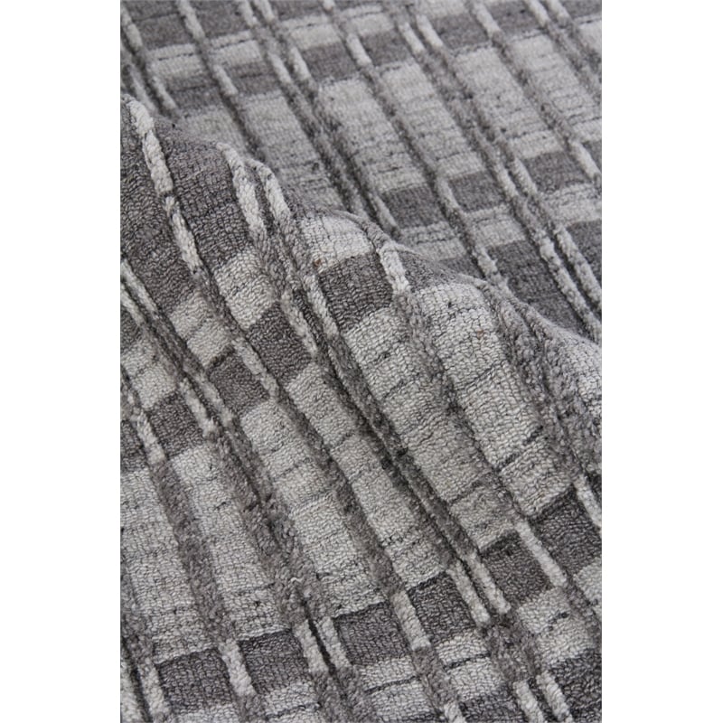 Provident Handloomed Wool/Bamboo Silk Dark Gray 8'x10' Area Rug