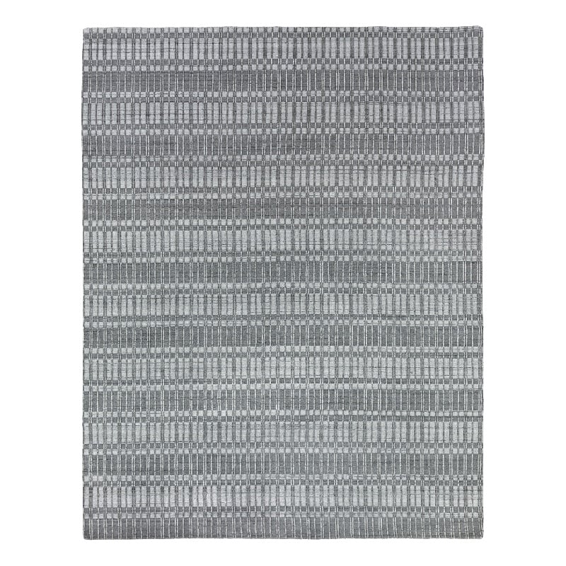 Provident Handloomed Wool/Bamboo Silk Dark Gray 8'x10' Area Rug