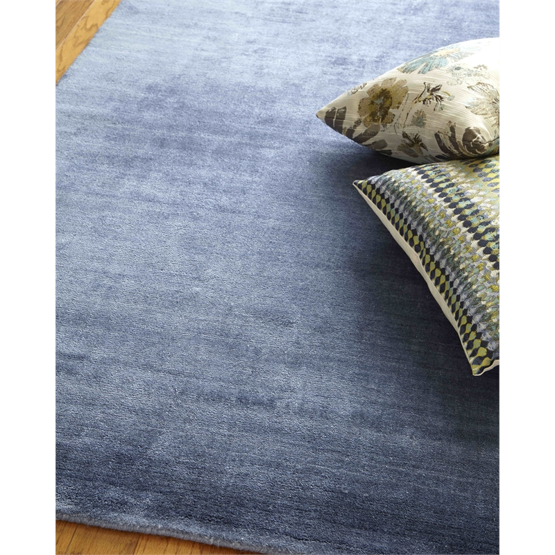 Purity Handloomed Bamboo Silk Royal Blue 10'x14' Area Rug