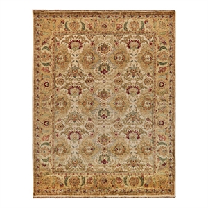 Polonaise Hand-Knotted New Zealand Wool Ivory/Gold 14'x18' Area Rug
