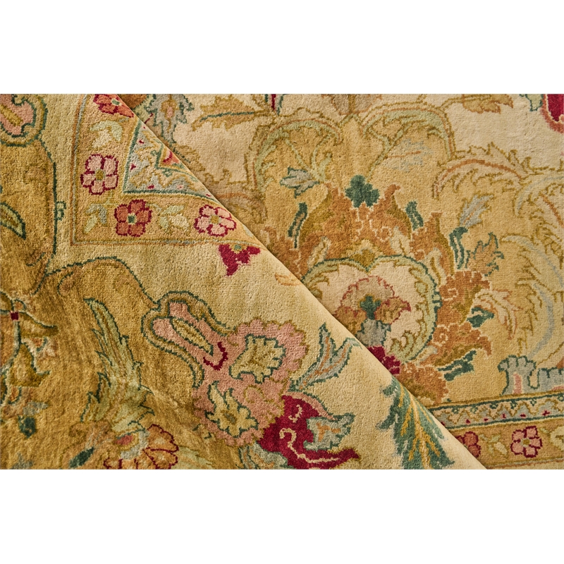 Polonaise Hand-Knotted New Zealand Wool Ivory/Gold 14'x18'6
