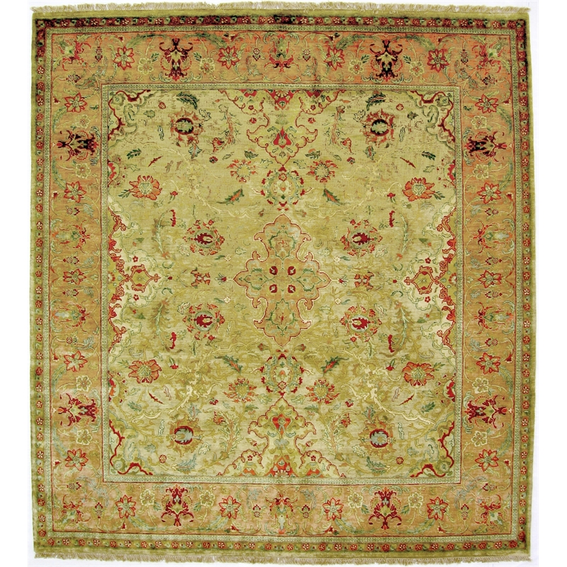 Polonaise Hand-Knotted New Zealand Wool Cream/Peach 3'x10' Area Rug
