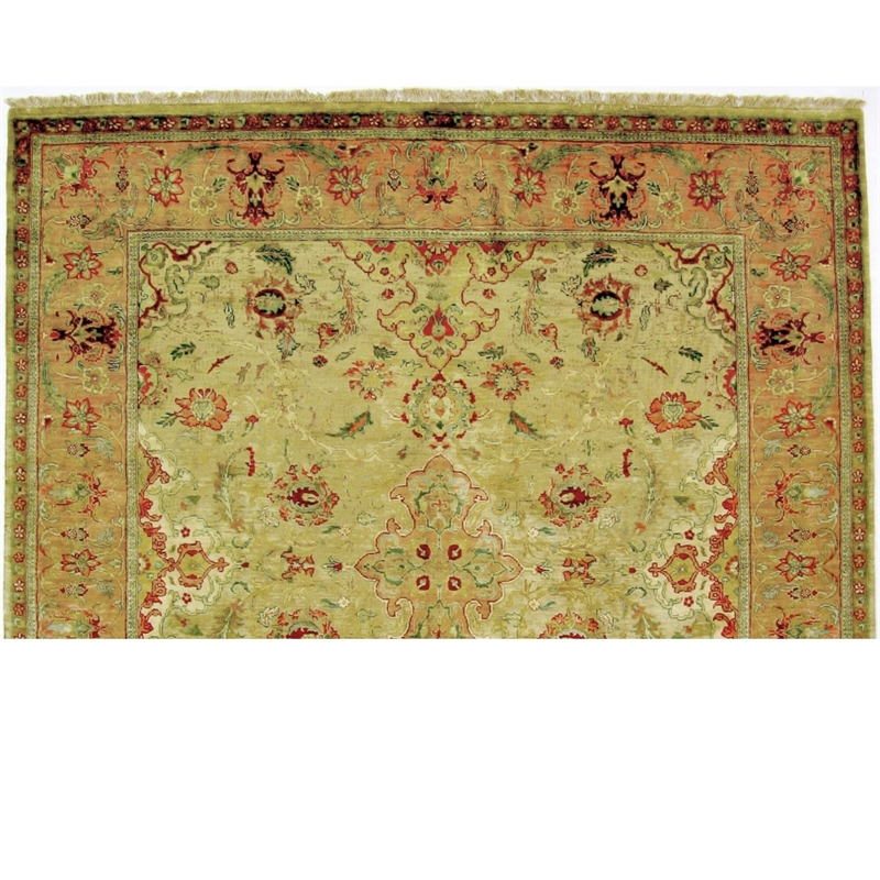 Polonaise Hand-Knotted New Zealand Wool Cream/Peach 3'x10' Area Rug
