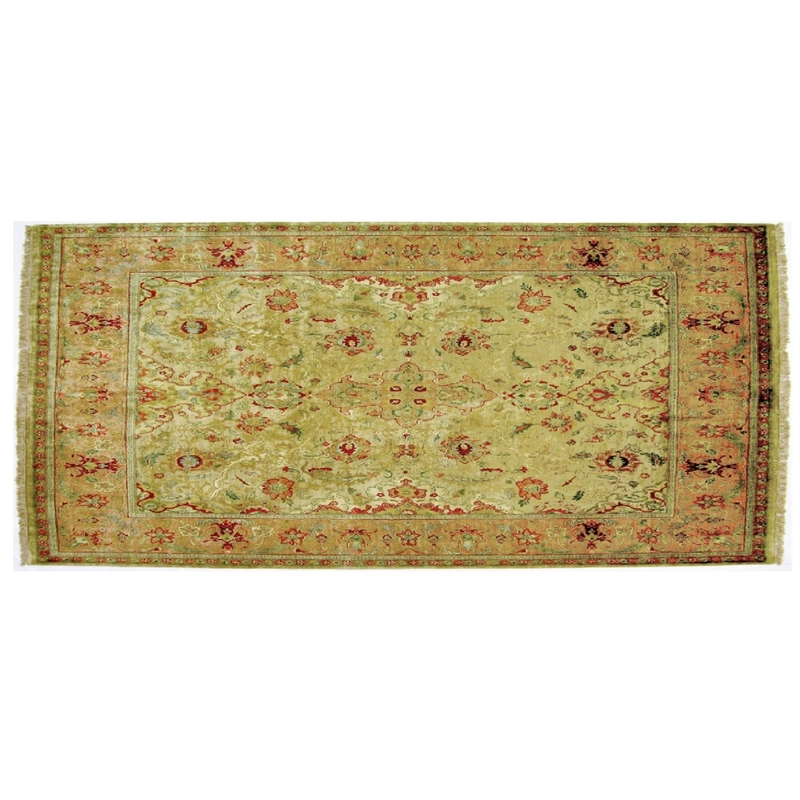 Polonaise Hand-Knotted New Zealand Wool Cream/Peach 3'x10' Area Rug