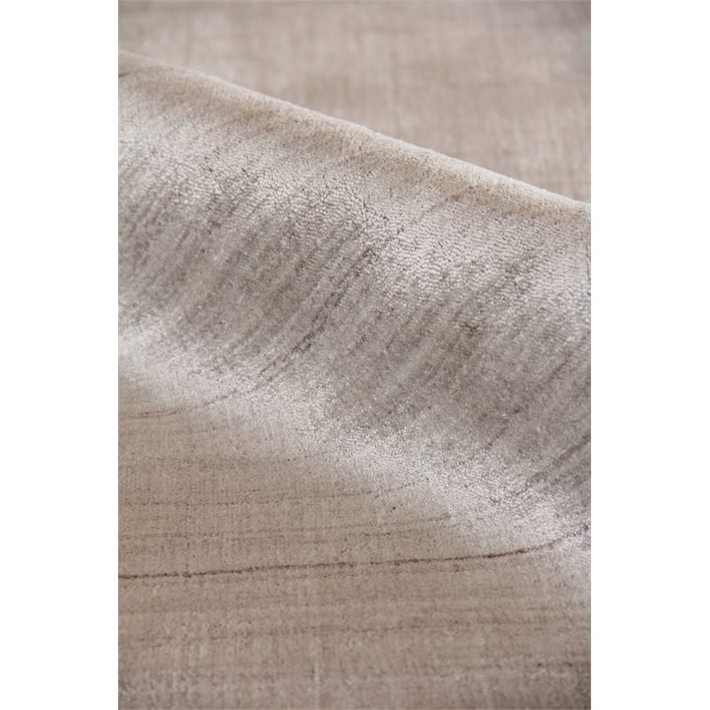 Purity Handloomed Bamboo Silk Silver 12'x15' Area Rug