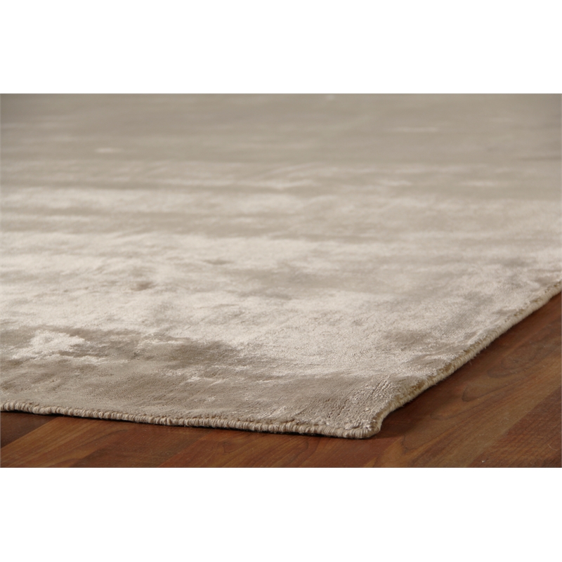 Purity Handloomed Bamboo Silk Brown 8'x10' Area Rug