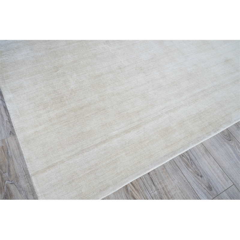 Purity Handloomed Bamboo Silk Ivory 6'x9' Area Rug