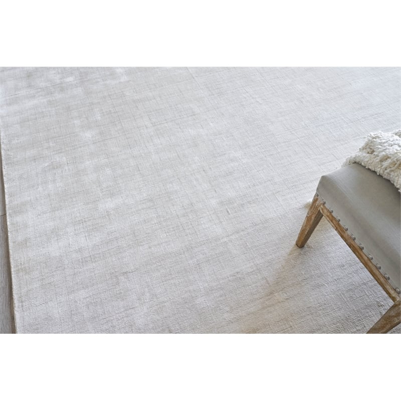 Purity Handloomed Bamboo Silk Ivory 6'x9' Area Rug