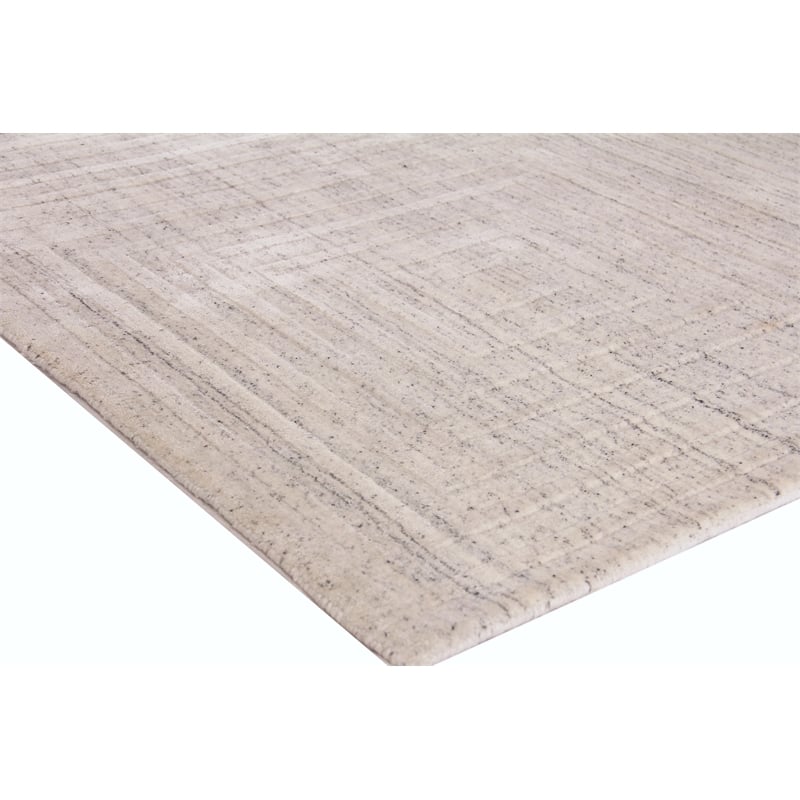 Robin Embossed Handloomed Bamboo Silk/Wool White 12'x15' Area Rug