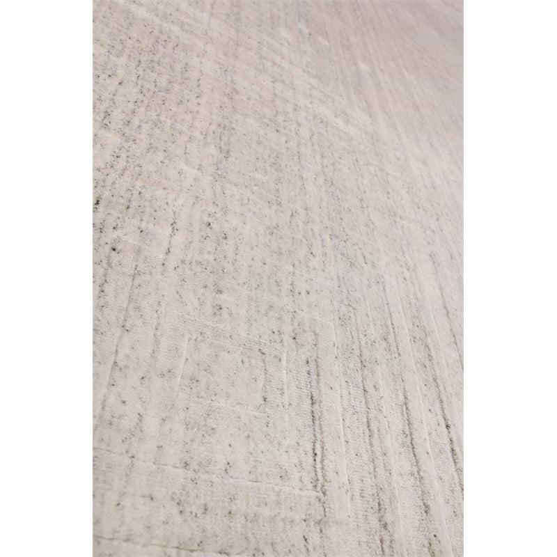 Robin Embossed Handloomed Bamboo Silk/Wool White 12'x15' Area Rug