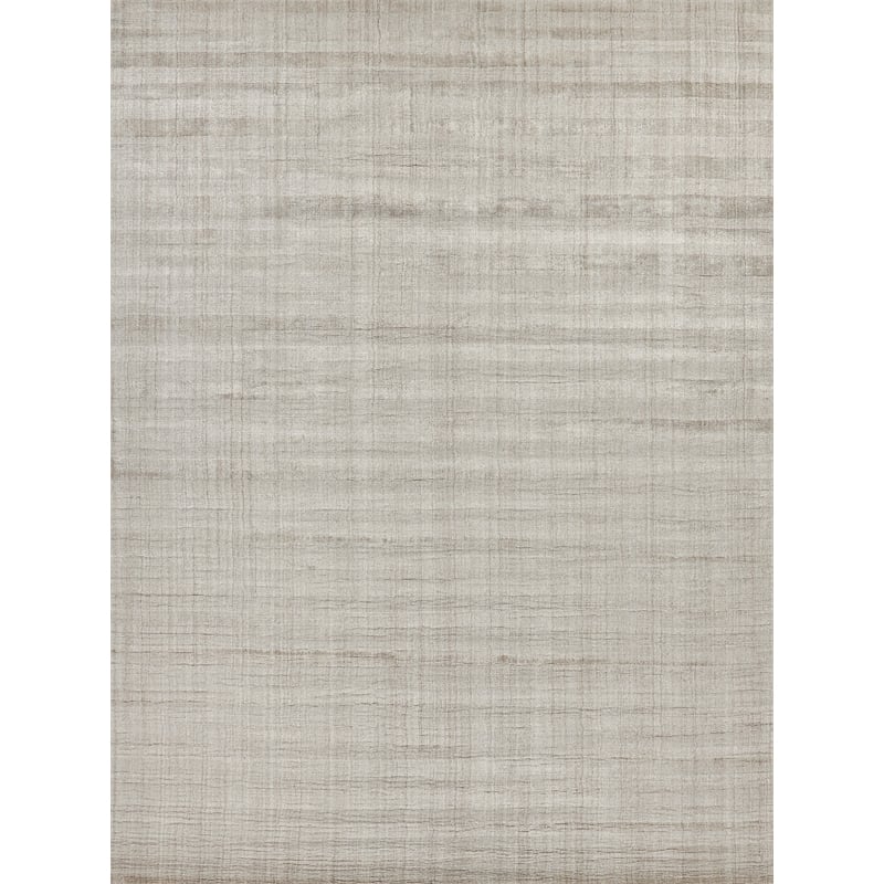Robin Stripe Handloomed Bamboo Silk/Wool Light Khaki 8'x10' Area Rug