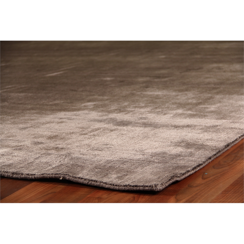 Purity Handloomed Bamboo Silk Dark Gray 6'x9' Area Rug
