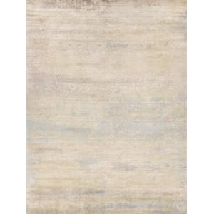 Reflections Handloomed Bamboo Silk Ivory/Soft Green 9'x12' Area Rug