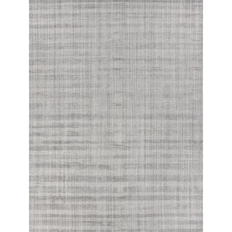 Robin Stripe Handloomed Bamboo Silk/Wool Gray 8'x10' Area Rug