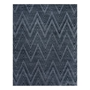 Reflections Handloomed Bamboo Silk Blue/Denim 8'x10' Area Rug