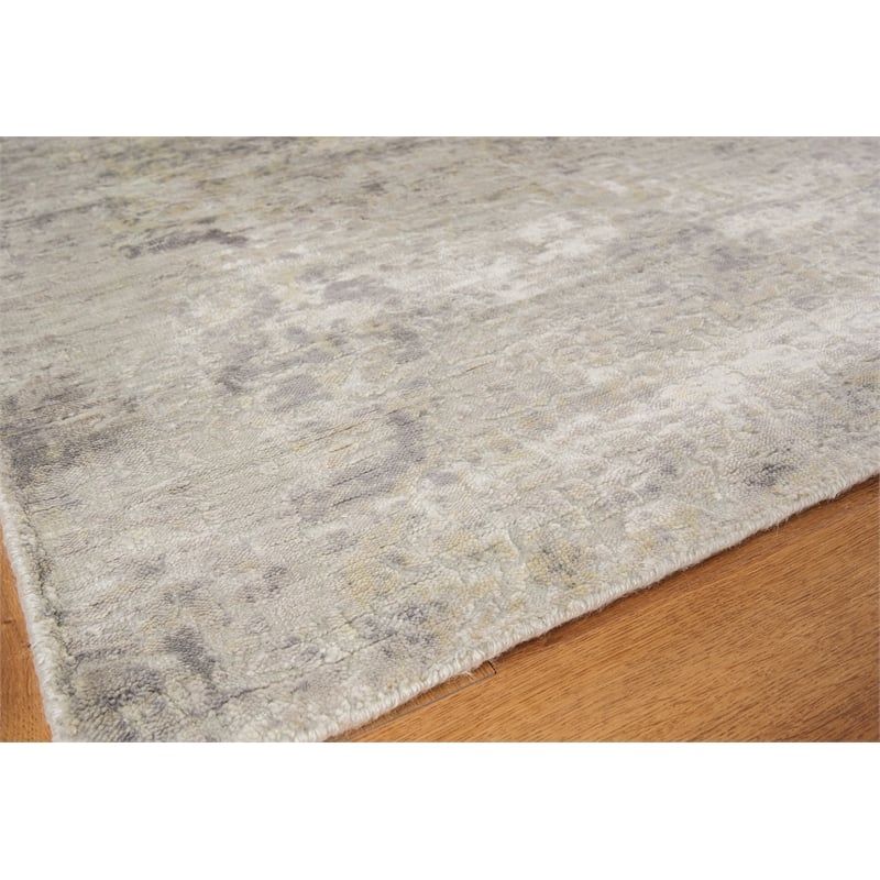 Reflections Handloomed Bamboo Silk Silver/Gray/Yellow 8'x10' Area Rug