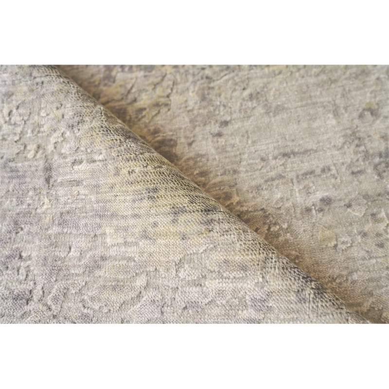 Reflections Handloomed Bamboo Silk Silver/Gray/Yellow 8'x10' Area Rug