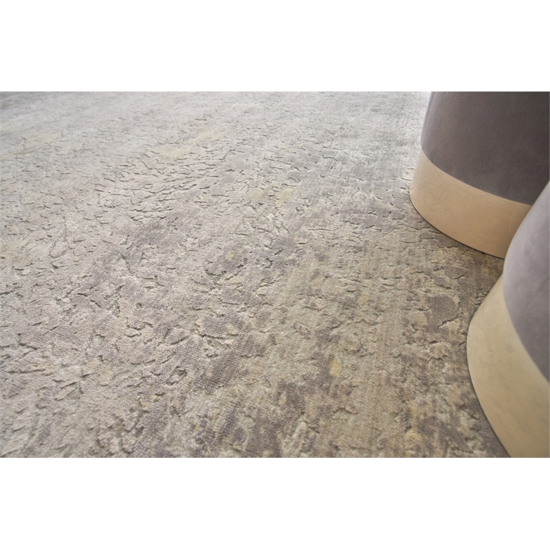 Reflections Handloomed Bamboo Silk Silver/Gray/Yellow 8'x10' Area Rug