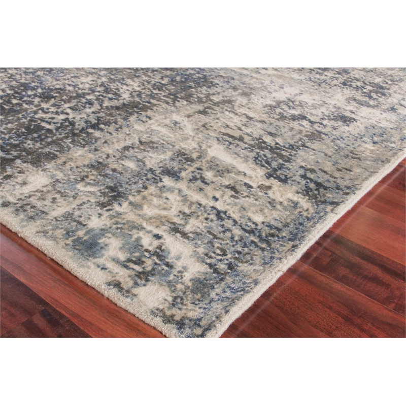 Reflections Handloomed Bamboo Silk Blue/Multi 9'x12' Area Rug